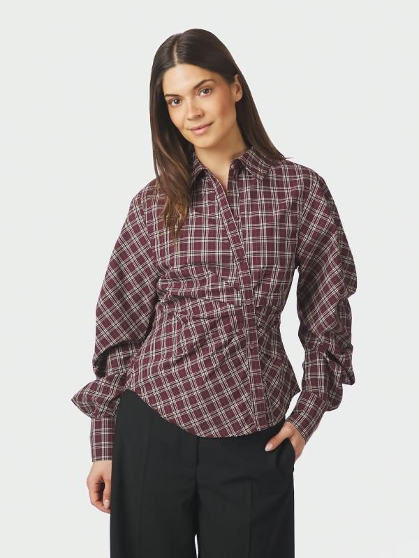 Neo Noir Neoella Medium Check Shirt Rood