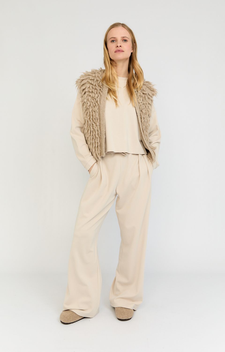 Moscow Gilet gebreid Ecru