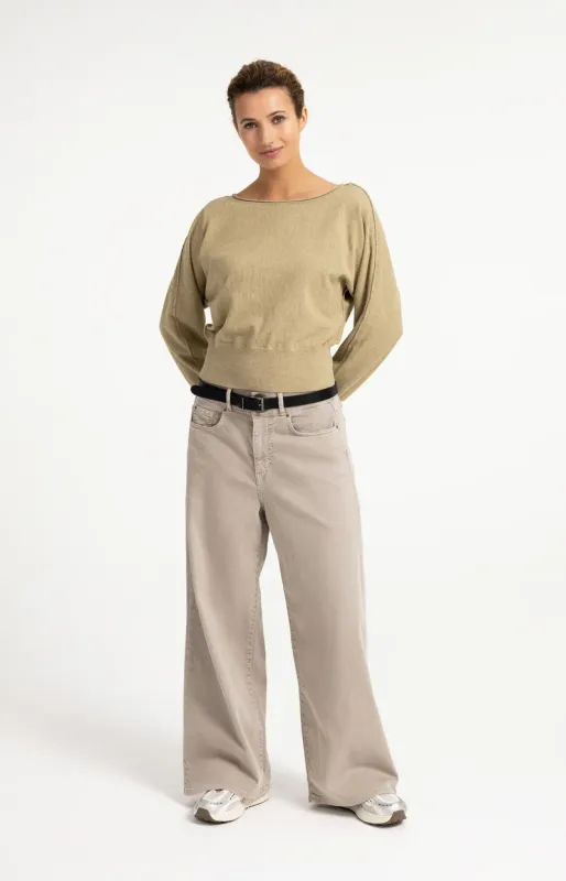 YAYA Broek met brede tailleband Grijs (L32)