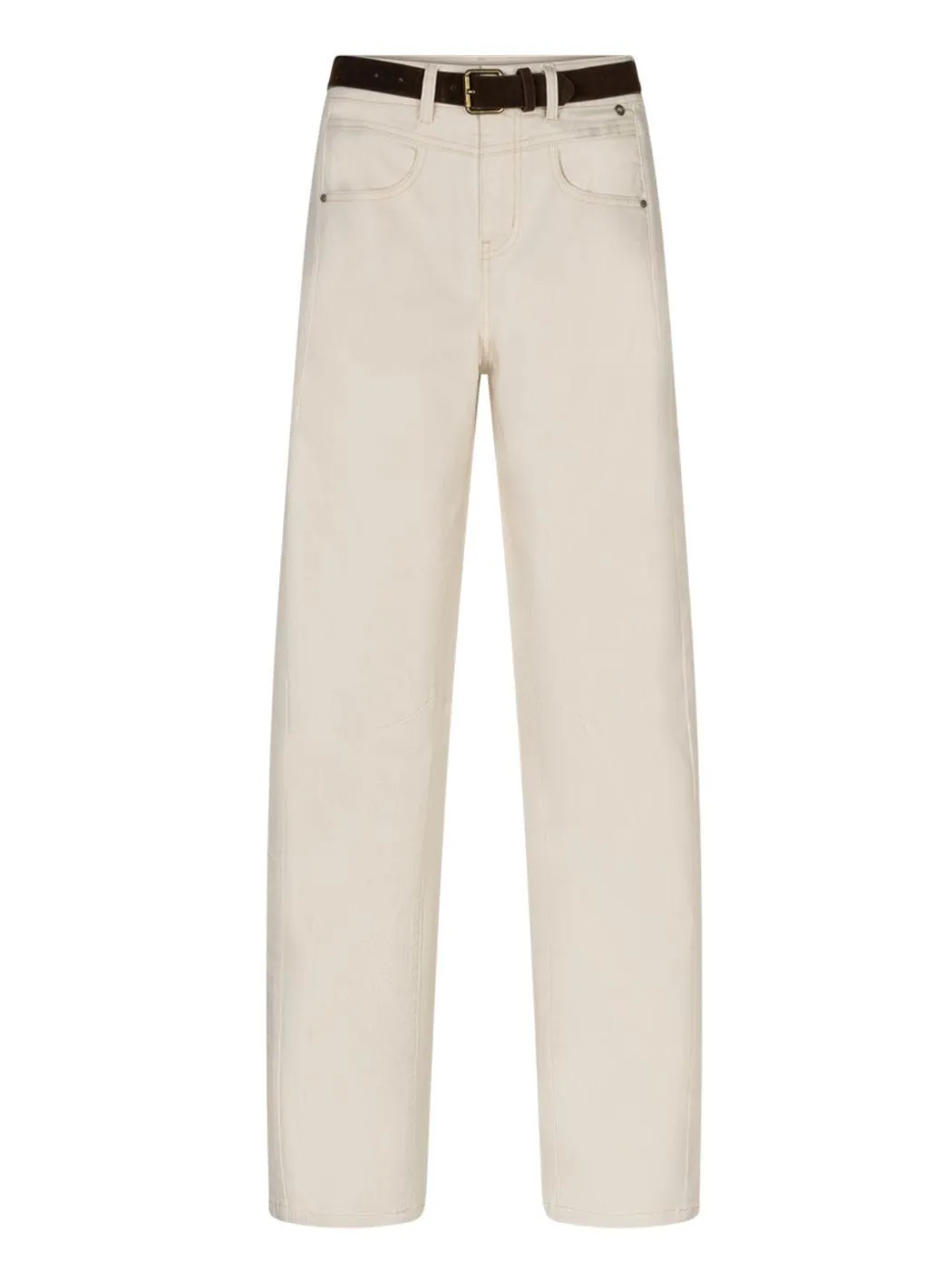Red Button Korine &amp; belt washed twill ecru