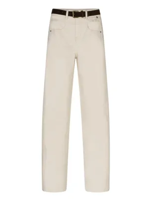 Red Button Korine &amp; belt washed twill ecru
