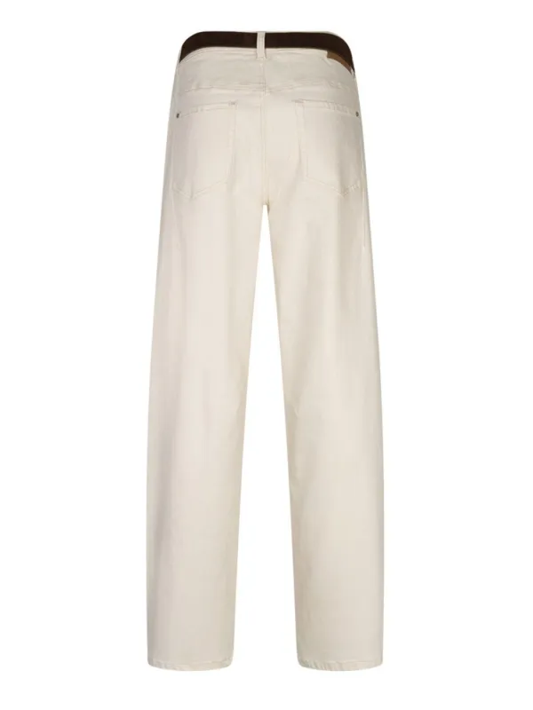 Red Button Korine &amp; belt washed twill ecru