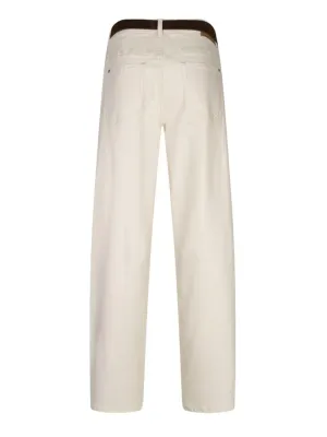 Red Button Korine &amp; belt washed twill ecru