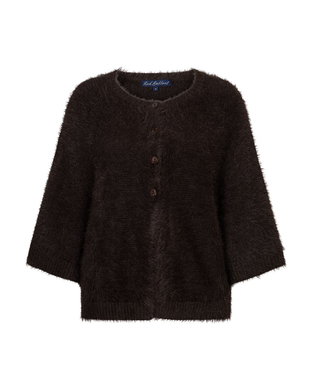 Red Button Cardigan fuzzy poncho Bruin SRB5034