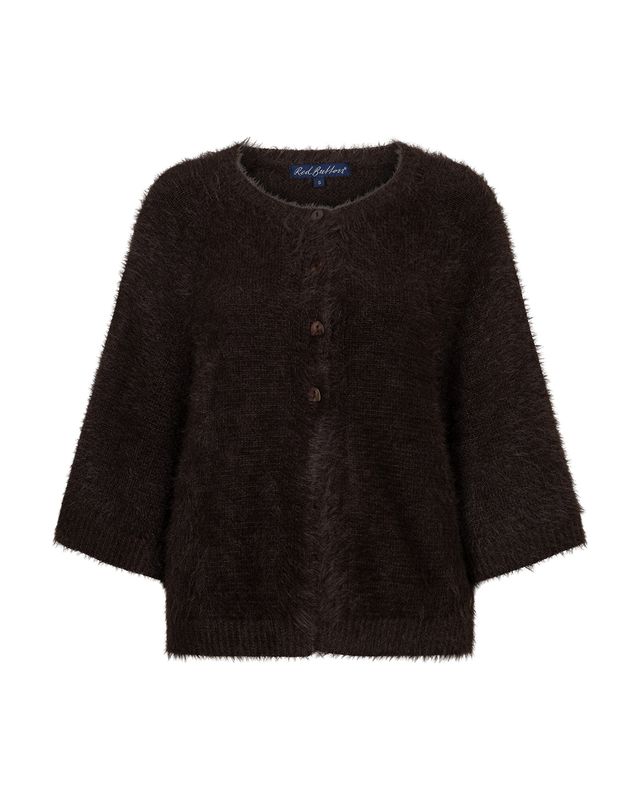 Red Button Cardigan fuzzy poncho Bruin SRB5034