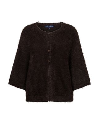 Red Button Cardigan fuzzy poncho Bruin SRB5034 Red Button Cardigan fuzzy poncho Bruin SRB5034