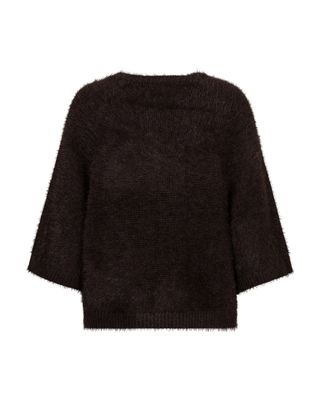 Red Button Cardigan fuzzy poncho Bruin SRB5034