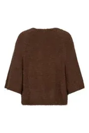 Red Button Cardigan fuzzy poncho Bruin