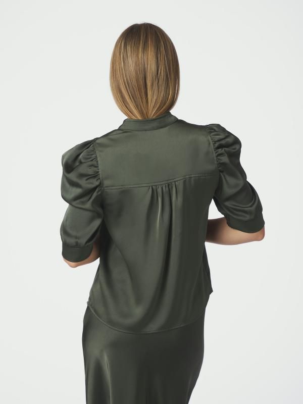 Neo Noir Roella Heavy Sateen Blouse Groen 162590