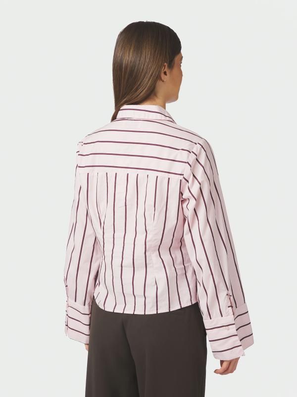 Neo Noir Rosa Wide Stripe Shirt Roze 169704