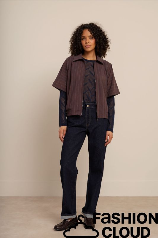 Studio Anneloes Marcella stripe jacket Bruin 14099