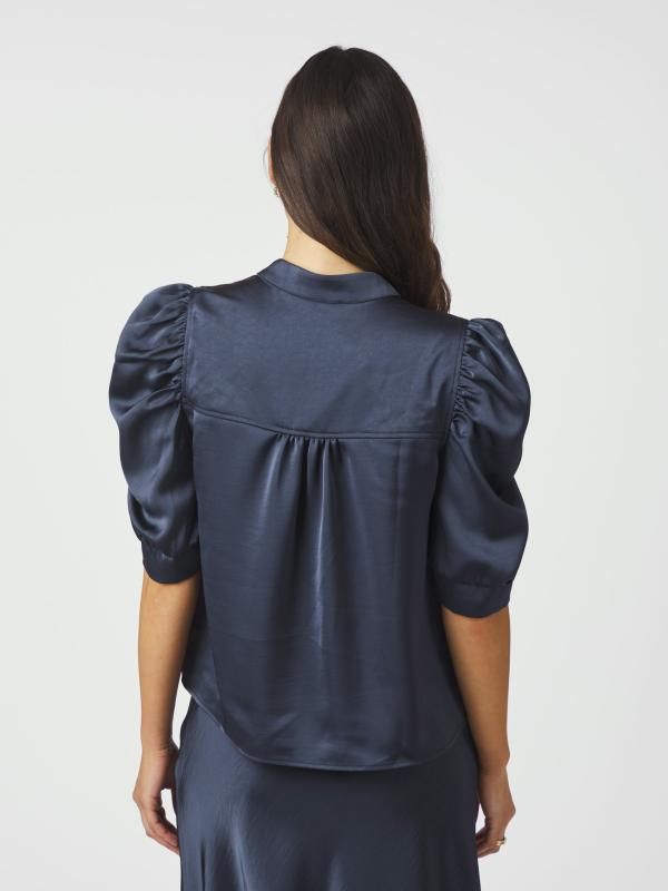 Neo Noir Roella Heavy Sateen Blouse Blauw 162590