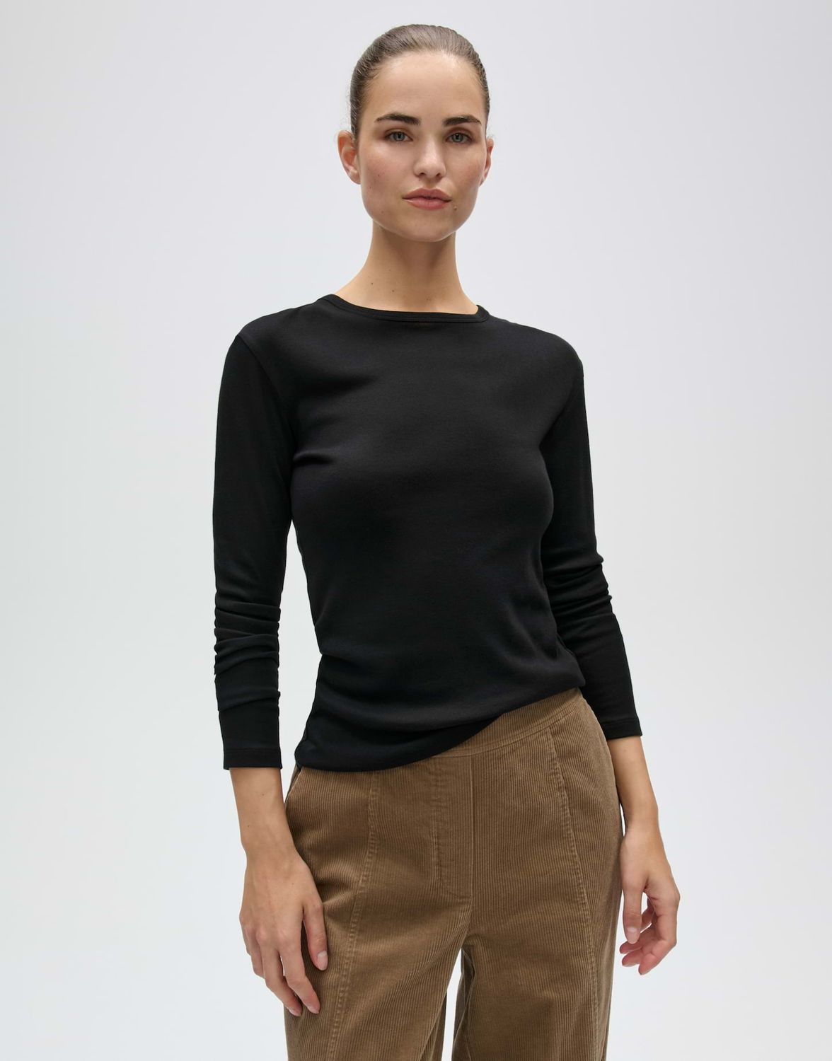 Opus Sherrie Zwarte shirt lange mouw
