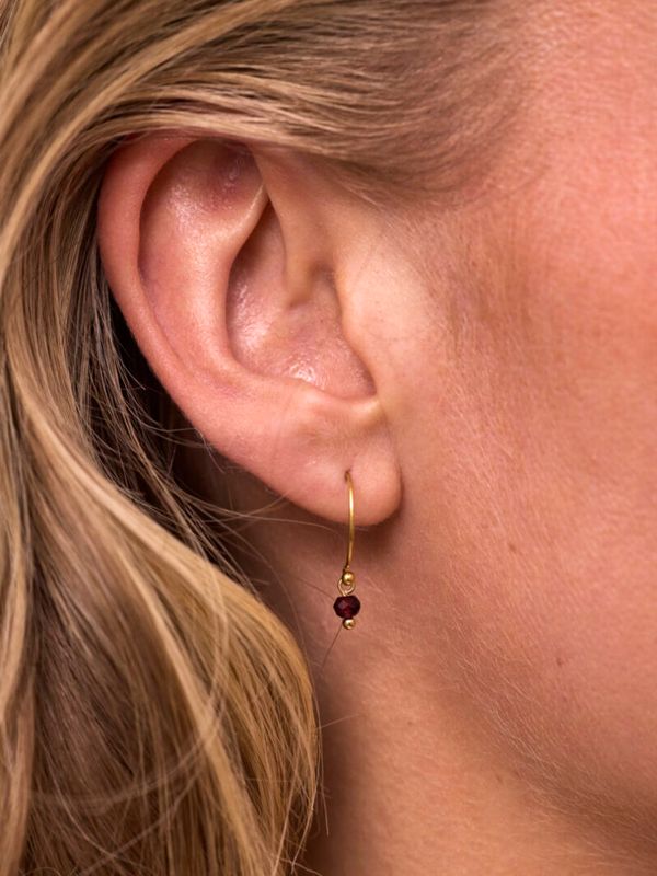 Ellen Beekmans Mini gemstone oorbellen / aubergine Multi OOR401287
