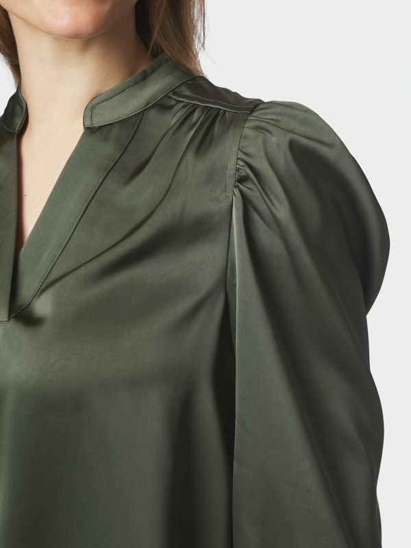 Neo Noir Rosslyn Heavy Sateen Blouse Groen 163769