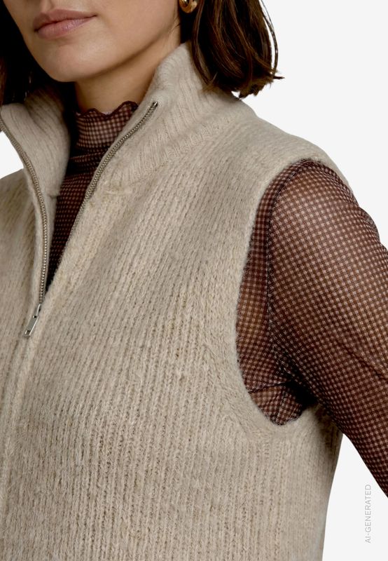 Zero Strickjacke Kurz ohne Arm Ecru 110-10002465