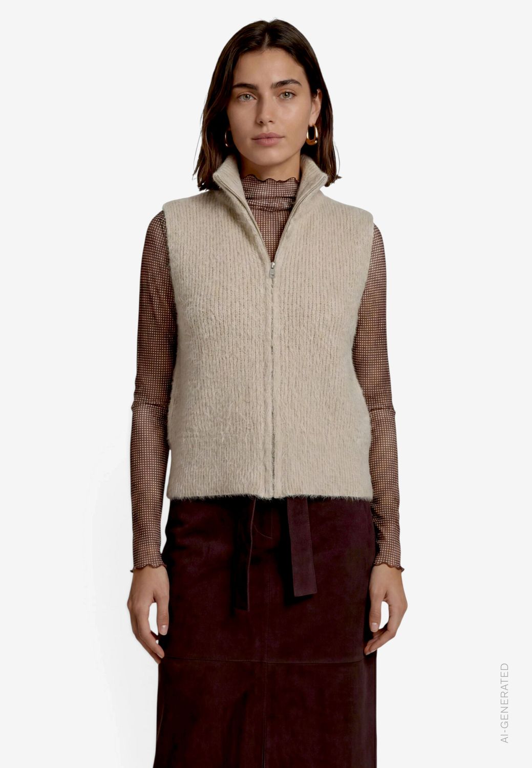 Zero Strickjacke Kurz ohne Arm Ecru 110-10002465