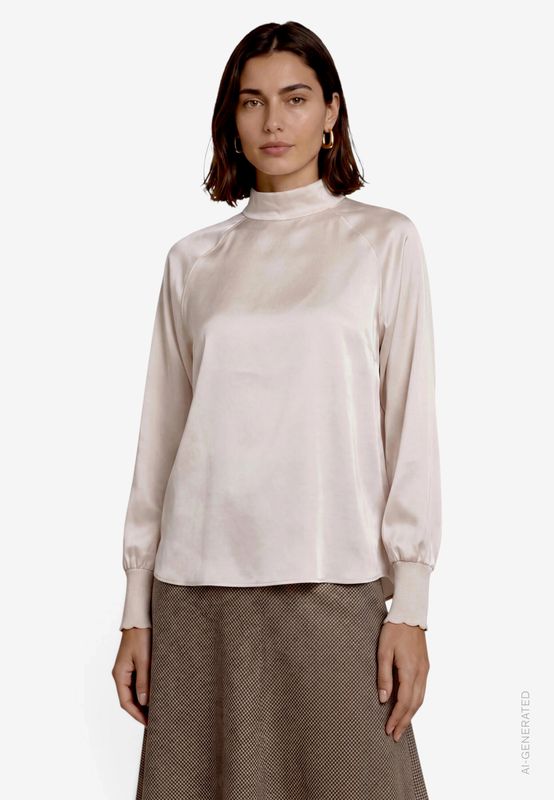 Zero Bluse Kurz 1/1 Arm Beige 110-10003507