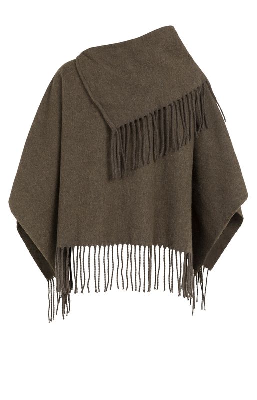 YaYa Poncho met gedraaide franjes Bruin 03-521005-609
