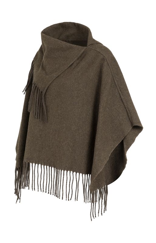 YaYa Poncho met gedraaide franjes Bruin 03-521005-609