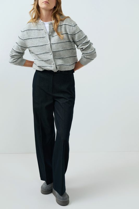 YaYa Broek met ceintuur Zwart 01-301282-609