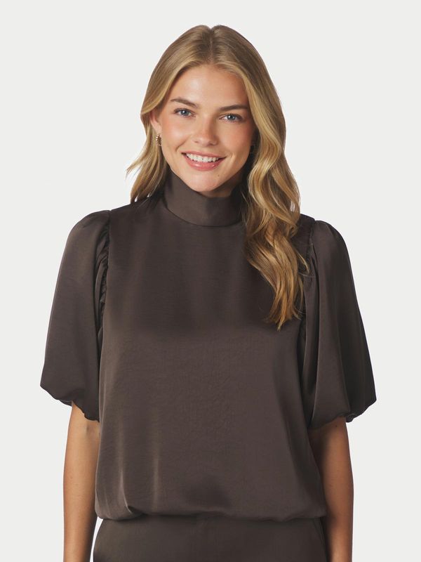 Neo Noir Parisa Heavy Sateen Blouse Bruin 170396