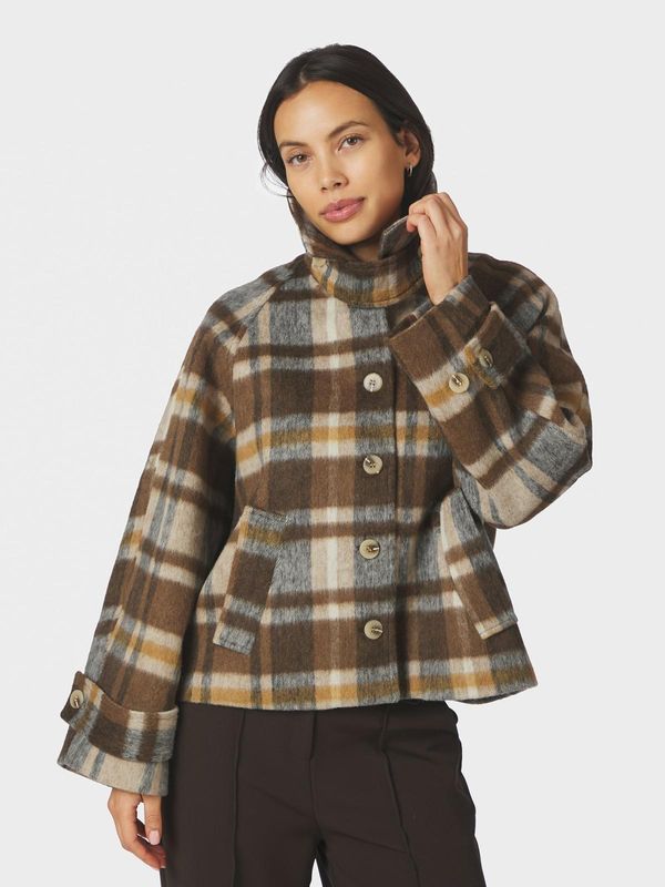 Neo Noir Quinn Check Jacket Beige 167488