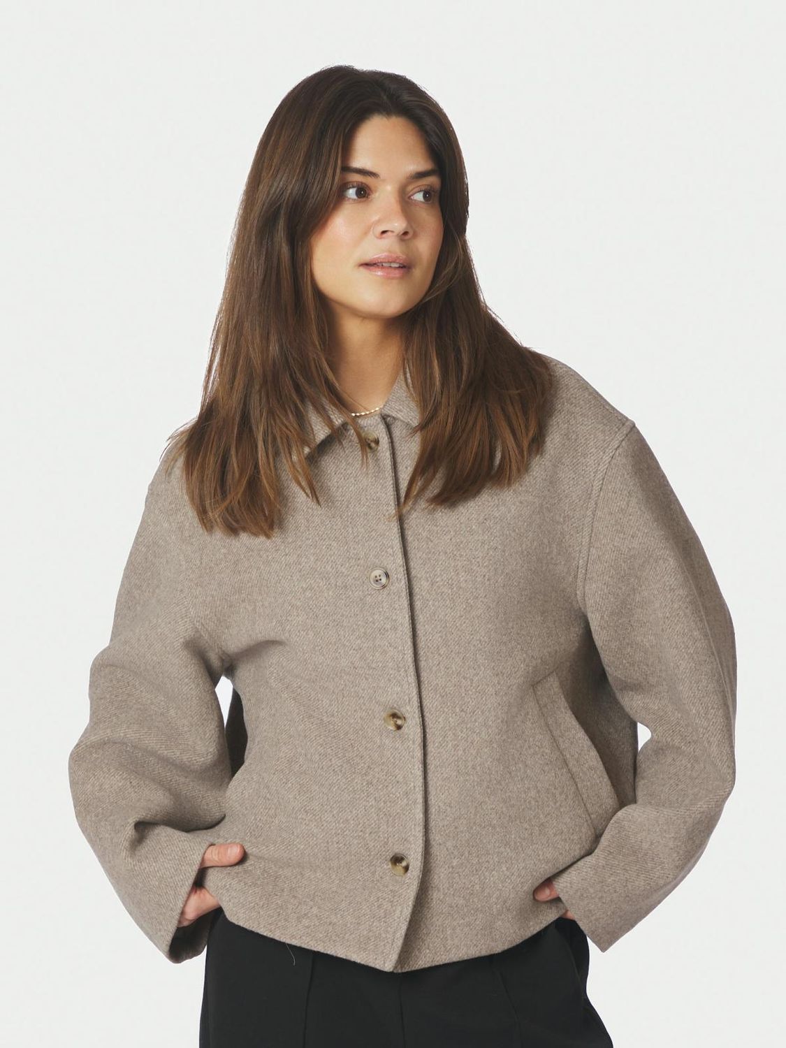 Neo Noir Hamra Herringbone Twill Jacket Beige 168855