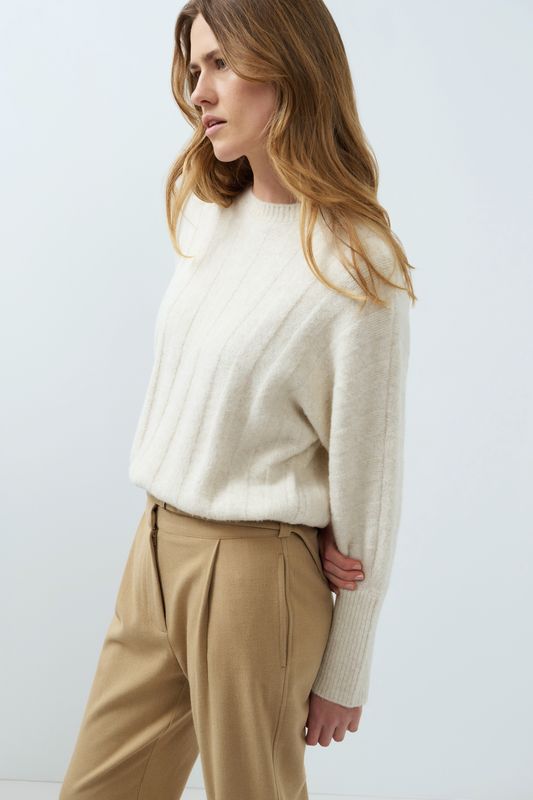 YaYa Oversized imitatiebont jasje Beige 02-001092-609