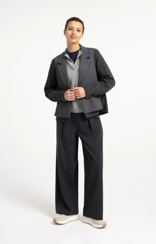 YaYa Top met open kraag Grijs 01-000624-609