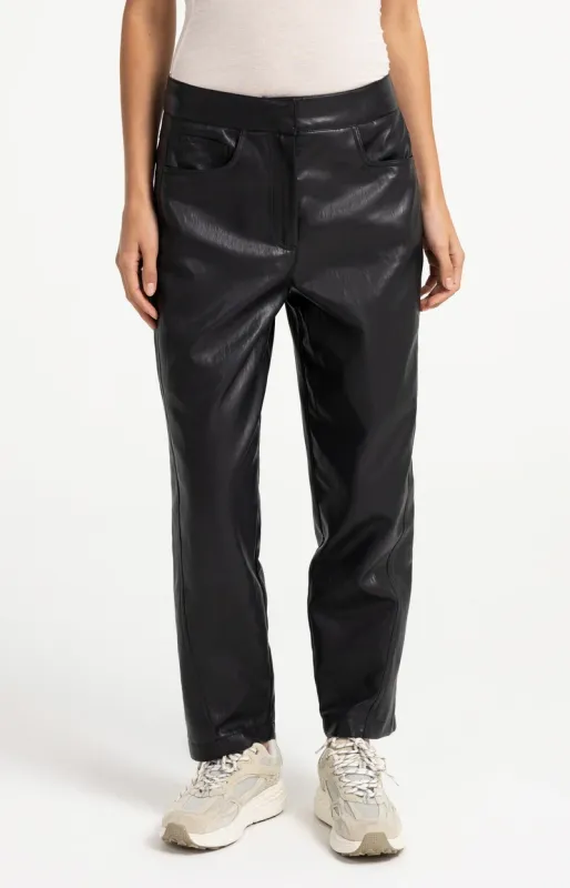 YaYa Kunstleren broek met wortelmod Zwart 01-309289-609