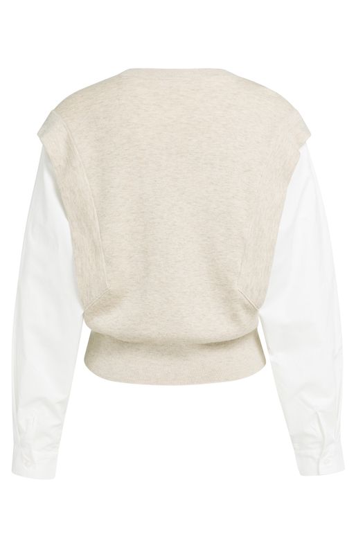 YaYa Trui met geweven mouwen Beige 01-000614-609