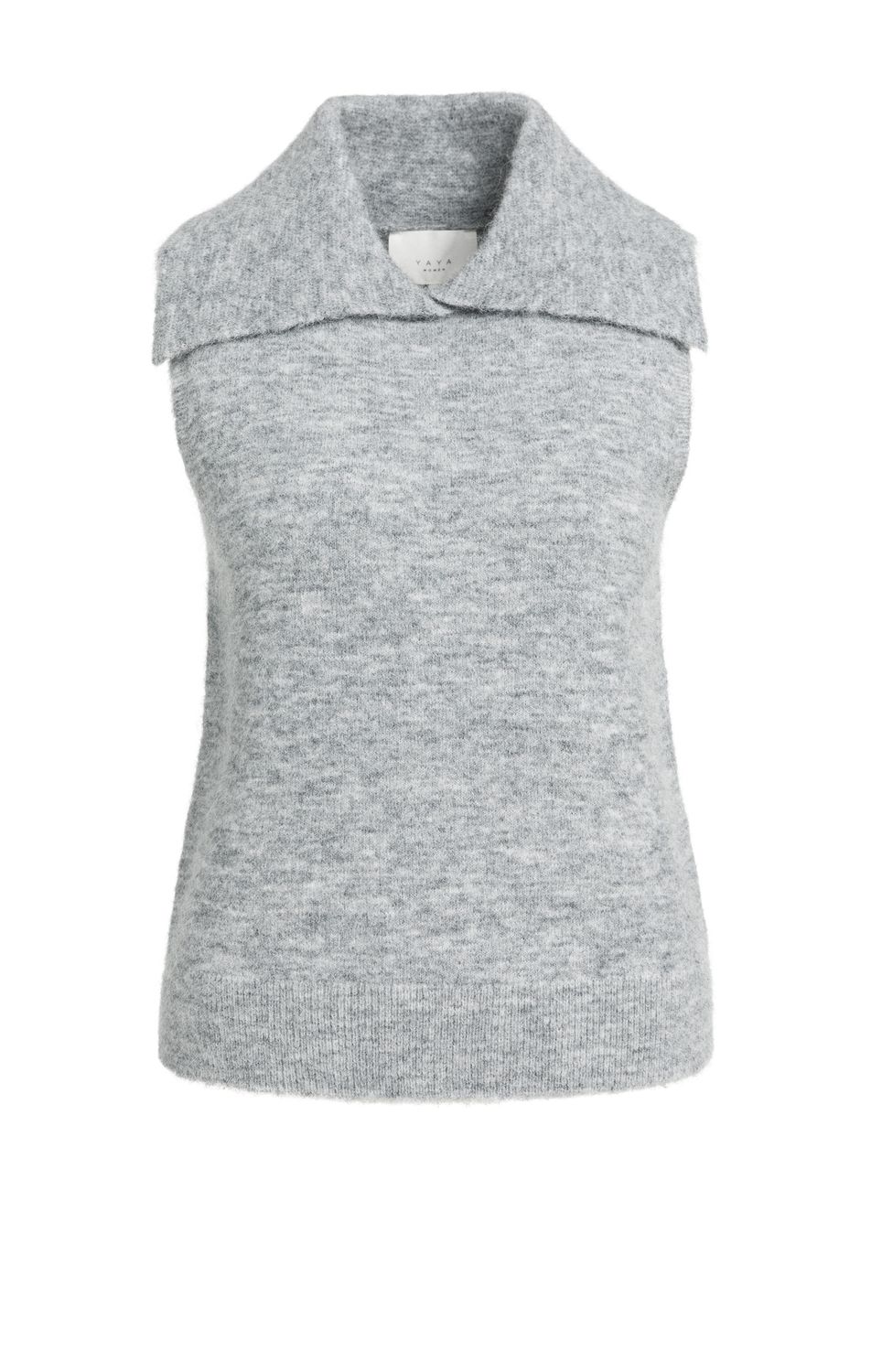 YaYa Mouwloze gebreide top Grijs 01-000637-609