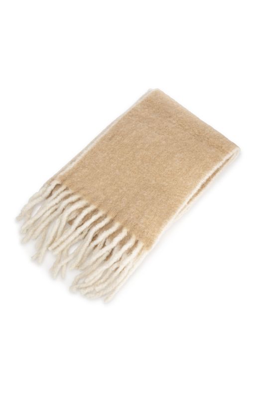 YaYa Geweven sjaal met franjes Beige 03-501056-609
