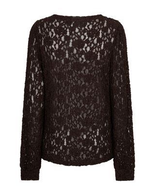Red Button Top lace Bruin SRB5068