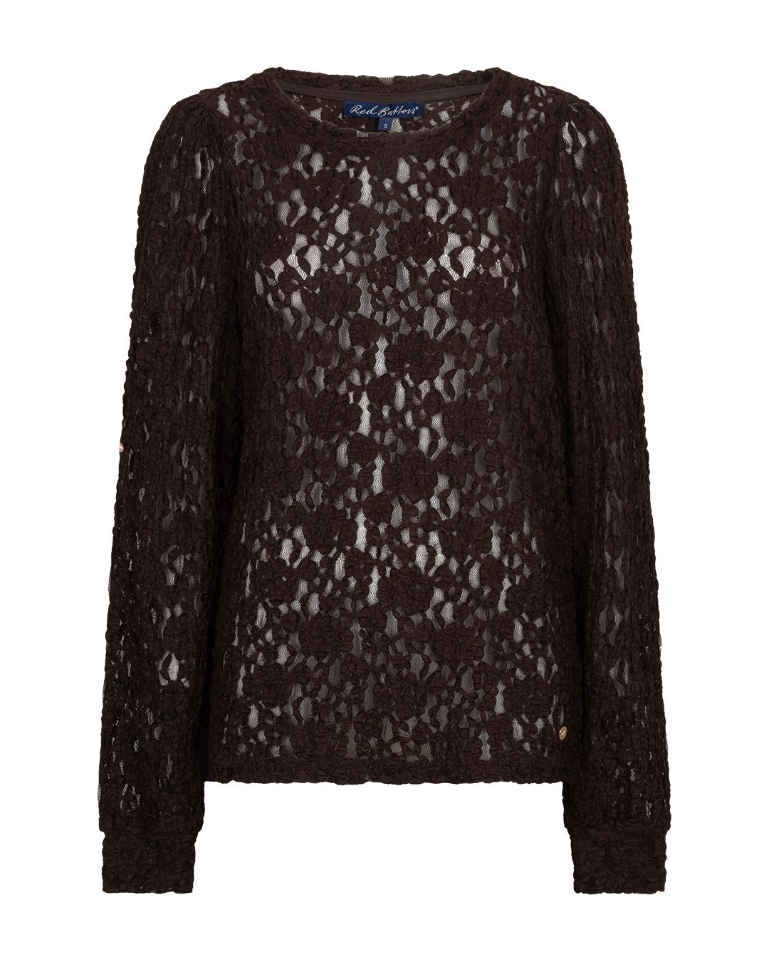 Red Button Top lace Bruin SRB5068