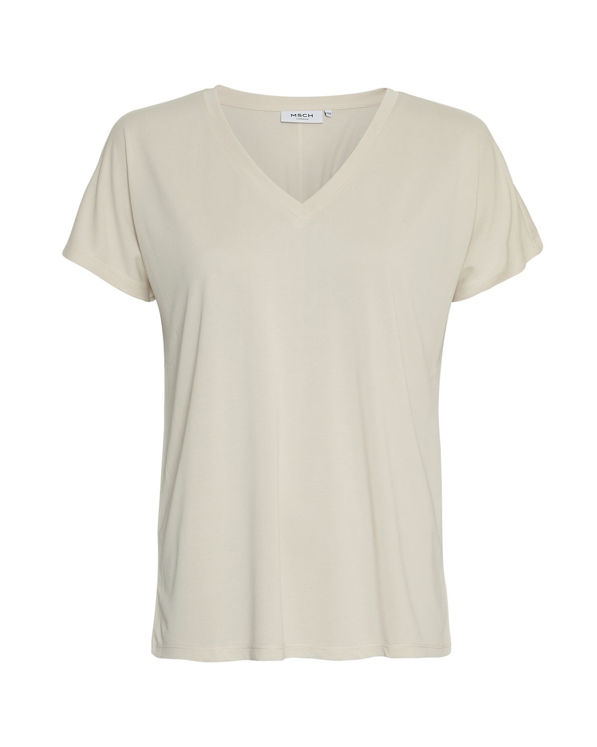 MSCH Copenhagen MSCHFenya Modal V Neck Tee Ecru 18167