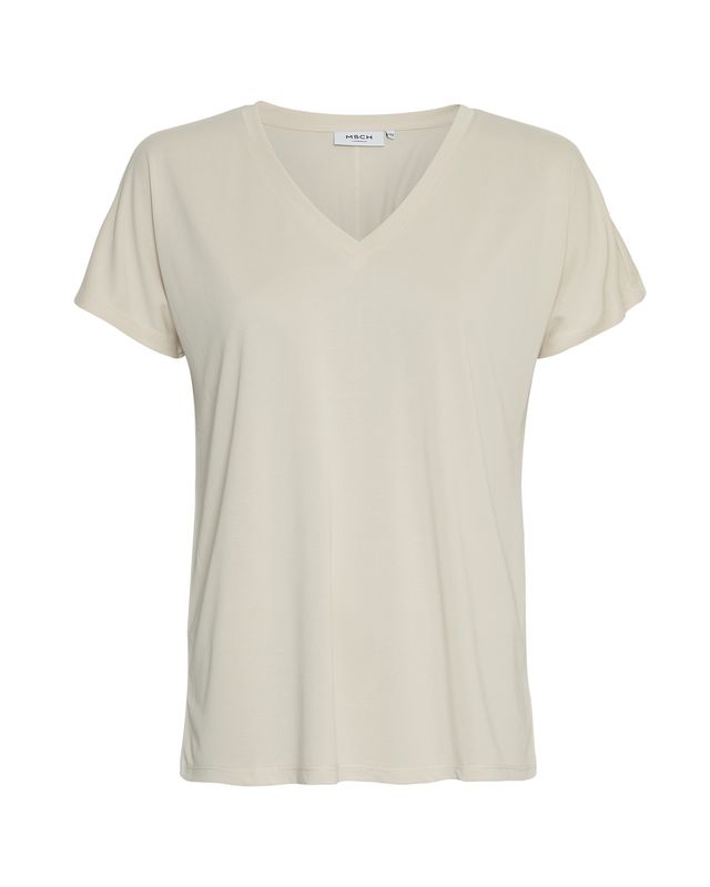 MSCH Copenhagen MSCHFenya Modal V Neck Tee Ecru 18167