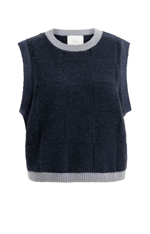 YaYa Spencer met geruite textuur Zwart 01-000634-609