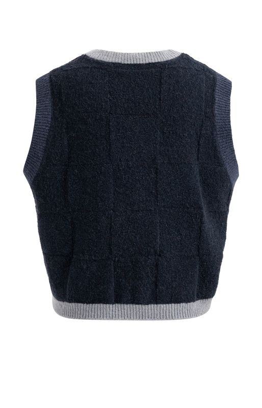YaYa Spencer met geruite textuur Zwart 01-000634-609