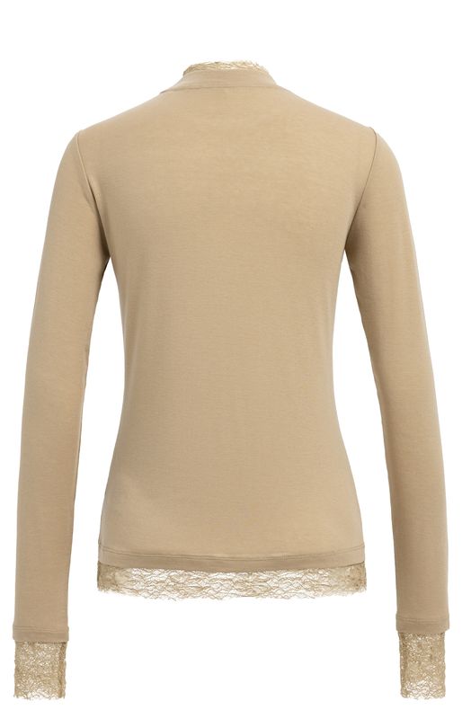 YaYa Top met kanten details Bruin 01-709422-609