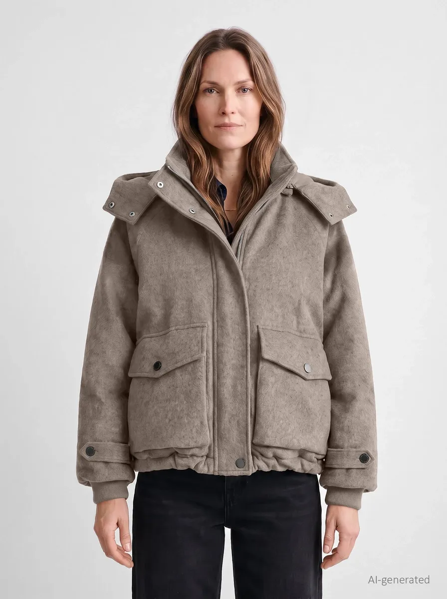 Covered GRS Ladies WOVEN wool jacket - Malu Grijs Malu 2