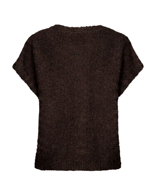 Red Button De Sleeveless Knit Bouclé is een ge Bruin SRB5074