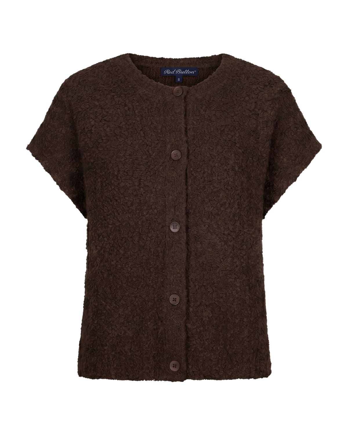 Red Button De Sleeveless Knit Bouclé is een ge Bruin SRB5074