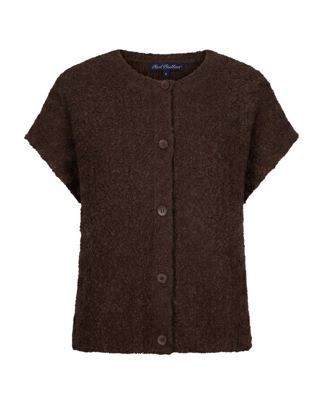 Red Button De Sleeveless Knit Bouclé is een ge Bruin SRB5074