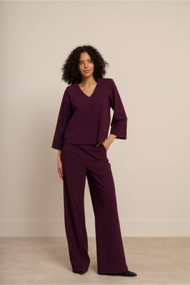 Studio Anneloes Lexie bonded trousers Paars 94801