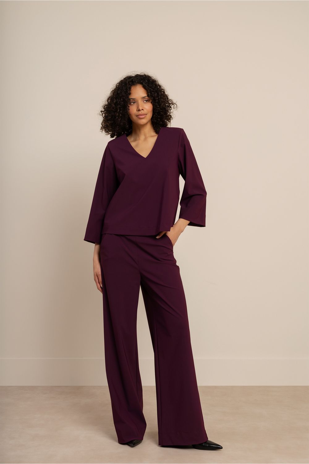 Studio Anneloes Lexie bonded trousers Paars 94801