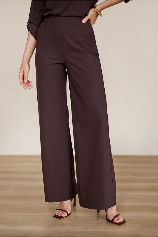 Studio Anneloes Lexie LONG bonded trousers Bruin 94810