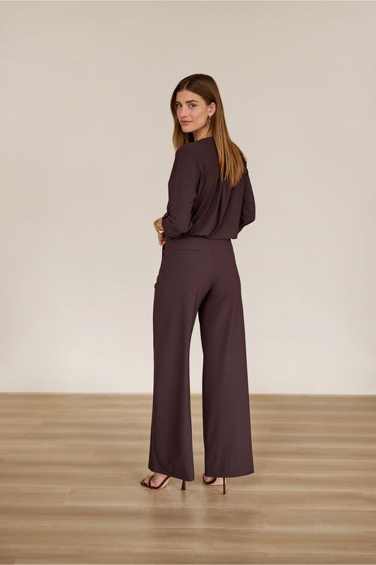 Studio Anneloes Lexie LONG bonded trousers Bruin 94810