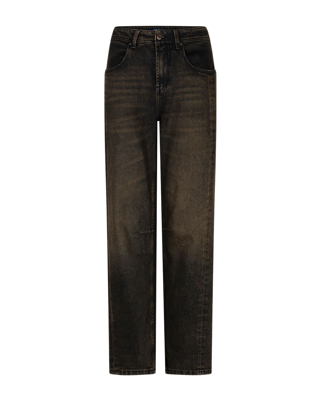 Red Button Caitlina side patch denim overdye brown black SRB5031
